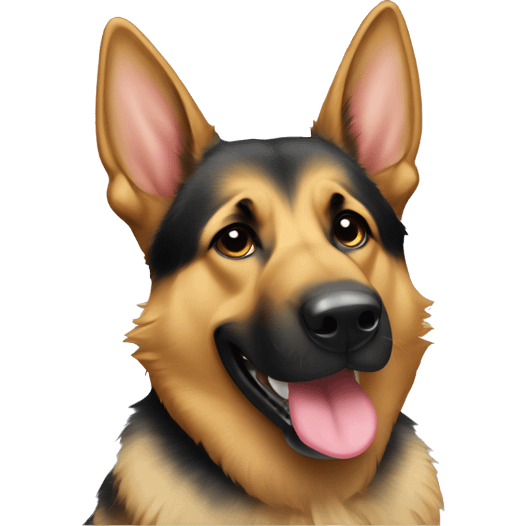 german shepherd mix with tongue out ears to the side emoji