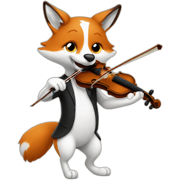 Piebald Fox playing violin 420 emoji