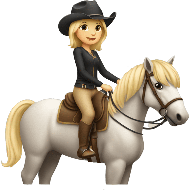 girl blond on a horse emoji