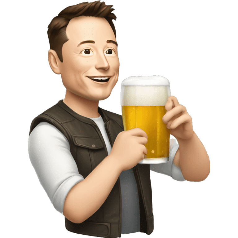 Elon musk drinking beer emoji