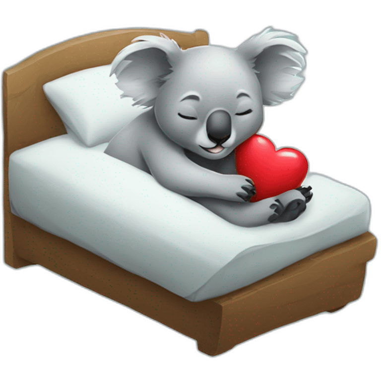 Koala sleeping with heart emoji