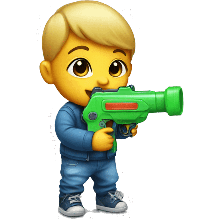 baby with squirt gun emoji