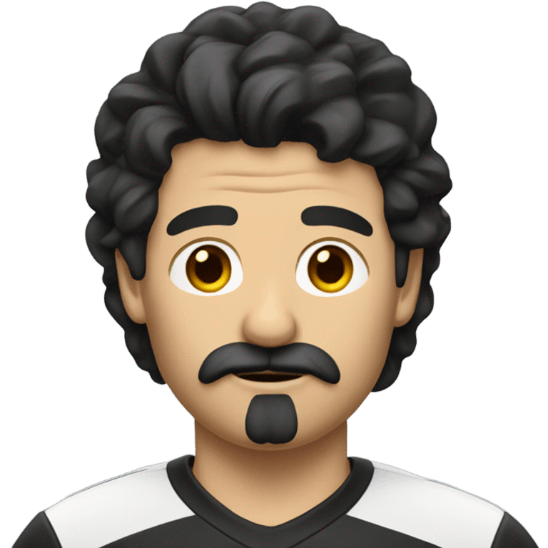 soccer coach with dark hair and a dark beard and mustash emoji