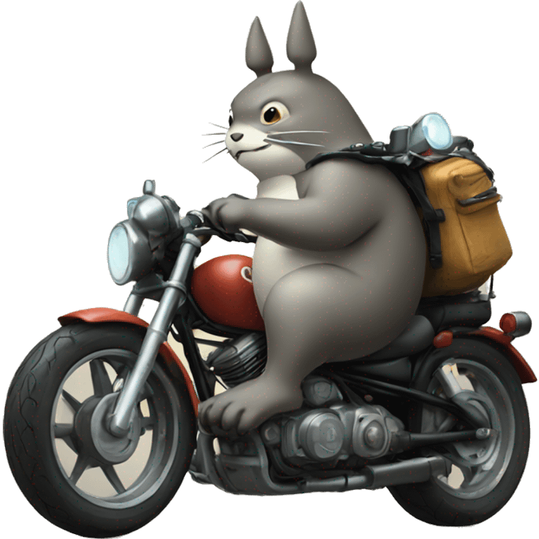 a totoro on a motorcycle emoji