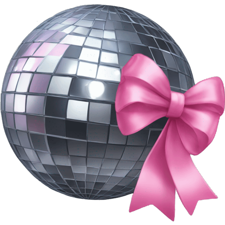 Disco ball with a pink bow emoji