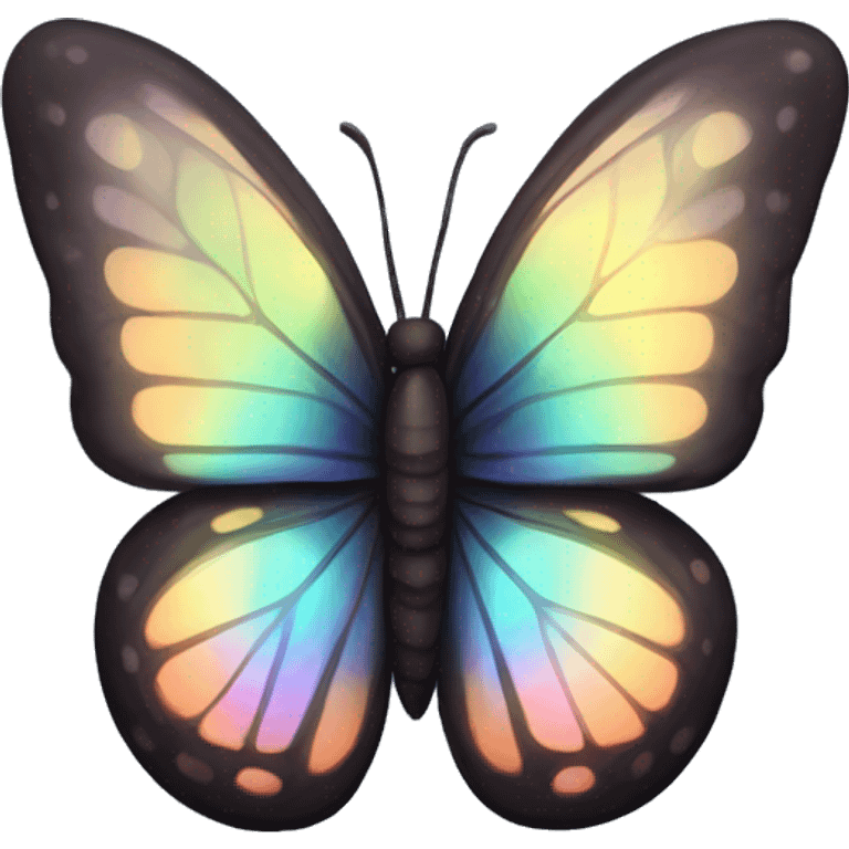 Dark iridescent butterfly glowing emoji