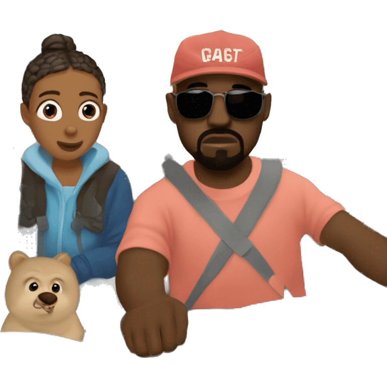 Kanye West driving his daughter home from school ￼ emoji