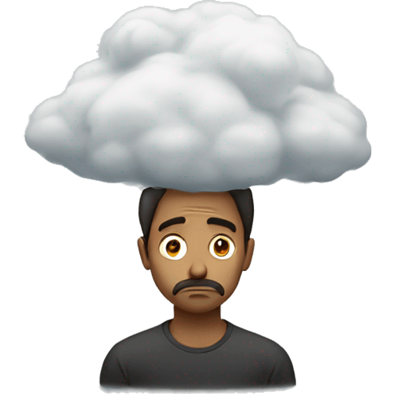 sad man cloud over head emoji