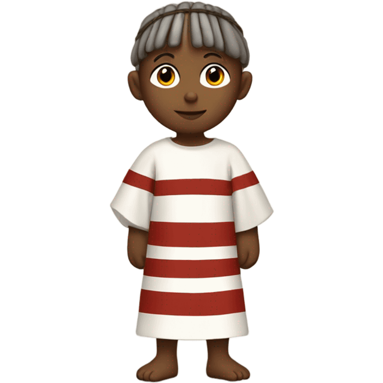 11th century child with tunic with horizontal white and red stripes emoji