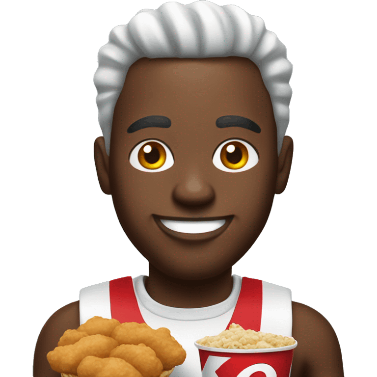 African man with kfc emoji