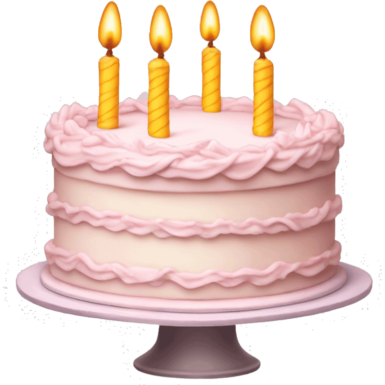 Pretty Light pink vanilla birthday cake  emoji