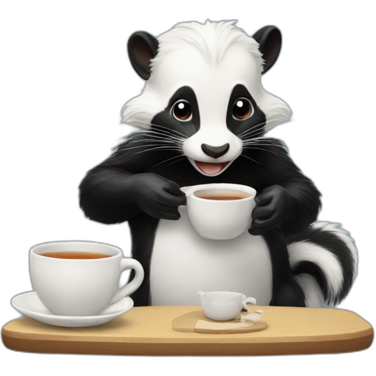 skunk preparing a tea emoji