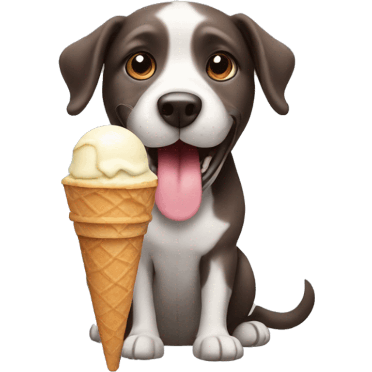 Dog with ice cream emoji