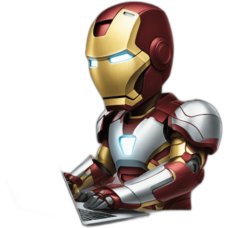 Iron man working with laptop emoji