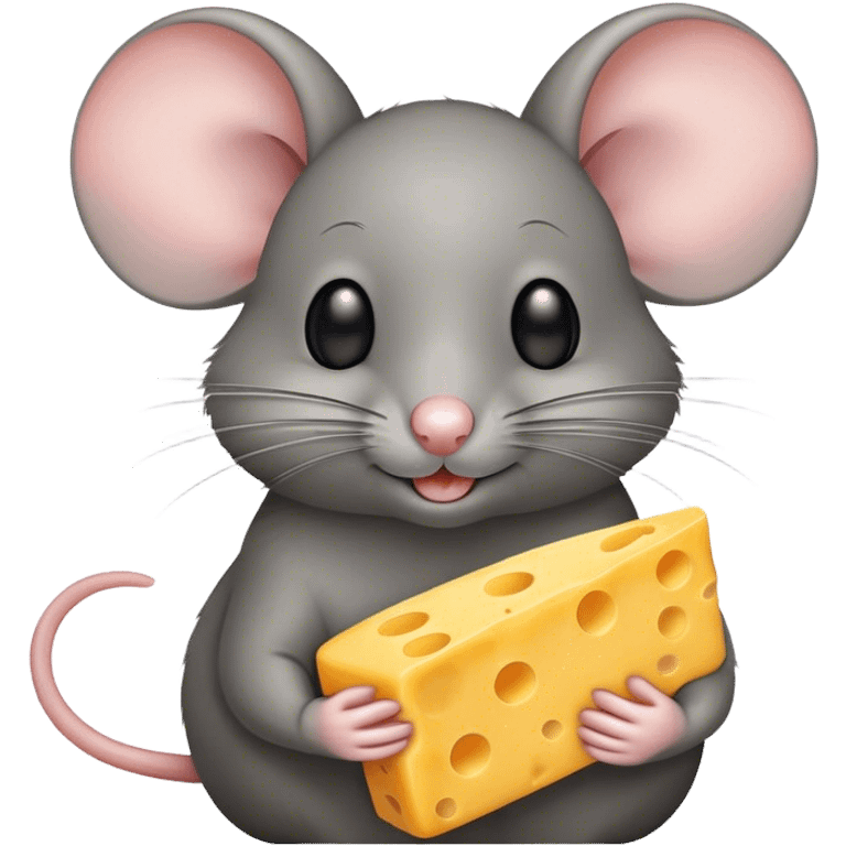 mouse holding cheese emoji