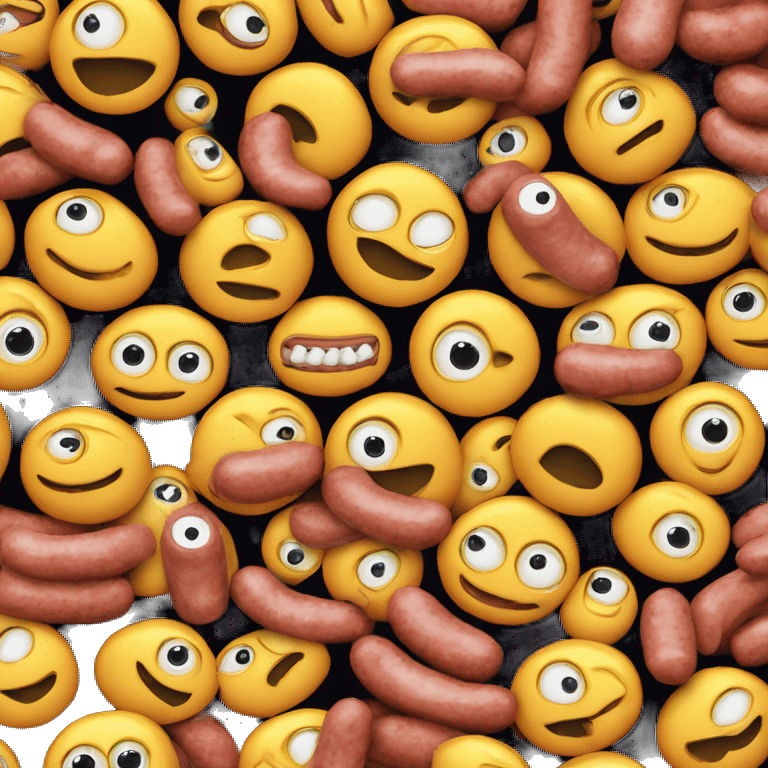 Smiley face with sausage eyes emoji