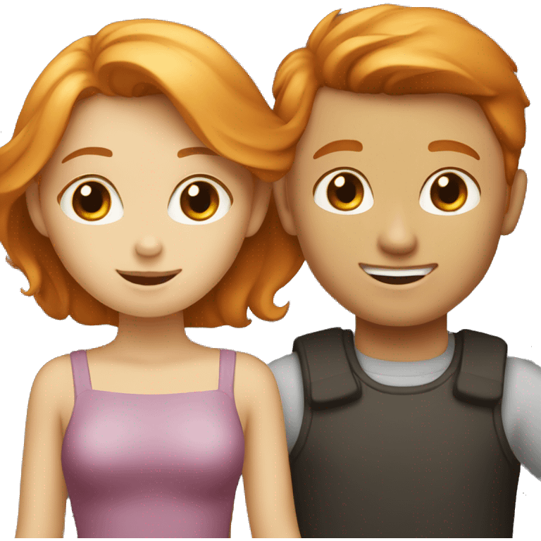 Redhead Girl and blondhead Boy  emoji