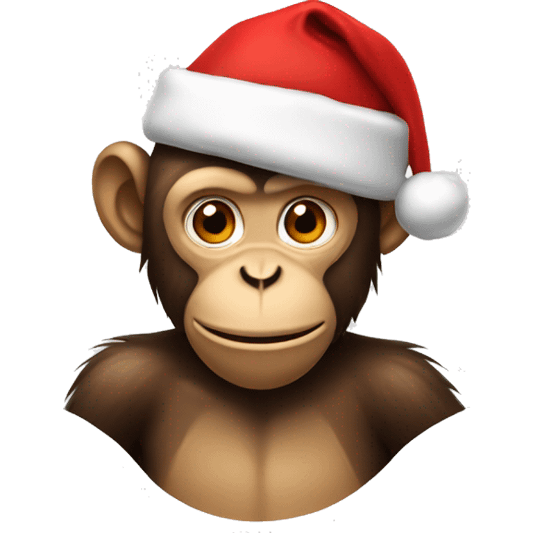 Monkey wearing Santa hat emoji