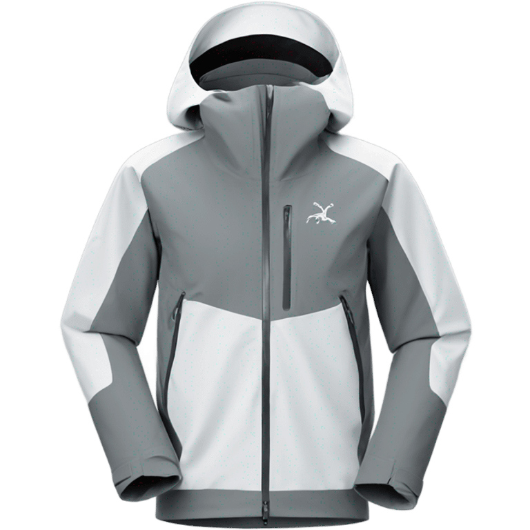 grey white Arcteryx jacket with no hood emoji