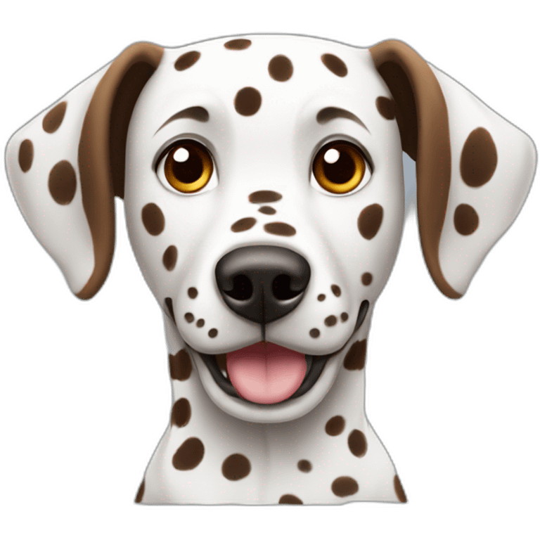 Dalmatian with brown colored spots and full colored ears emoji