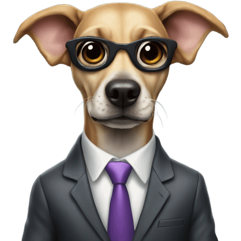 Alien dog wearing a suit emoji