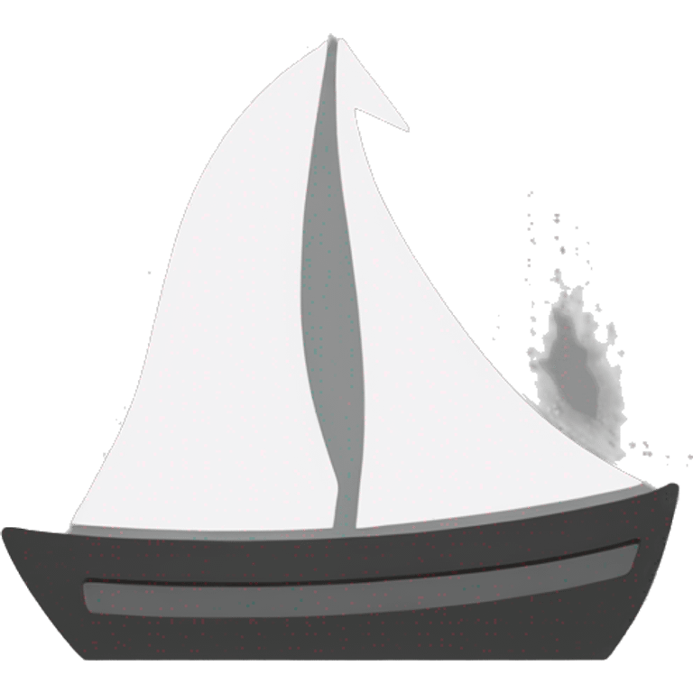 white outlined boat with a white outlined sun in the background emoji