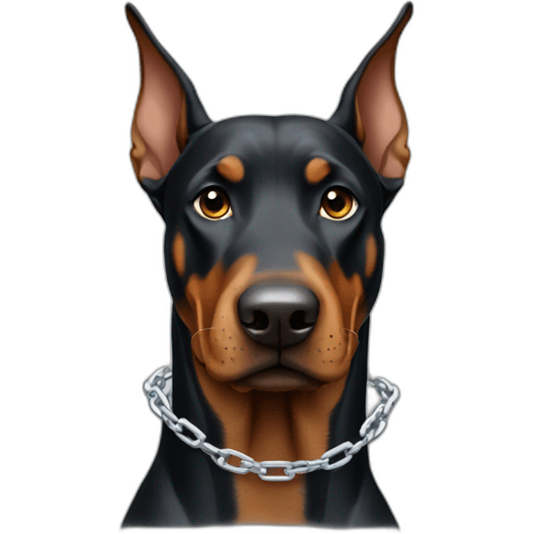 Doberman wearing chains emoji