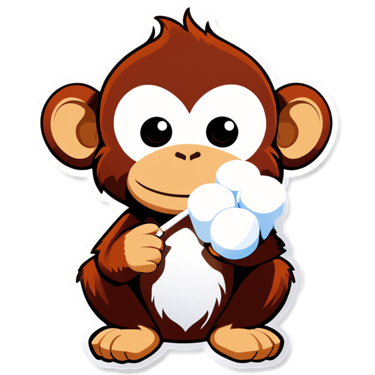 Monkey with marshmallow emoji