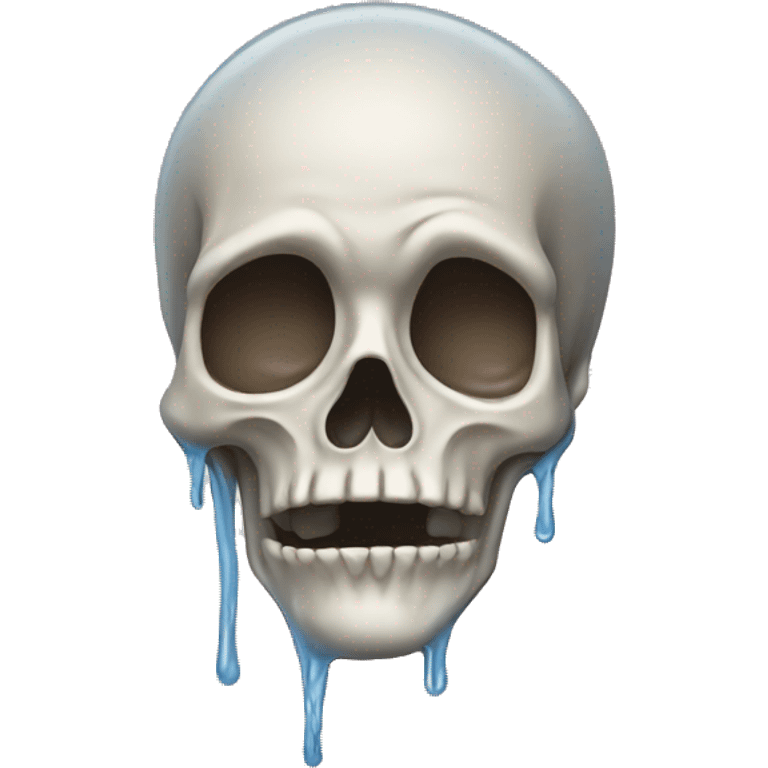 Melting skeleton face ￼ emoji