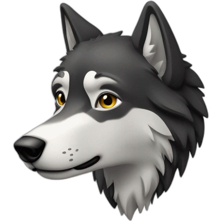 Loup noir et blanc emoji