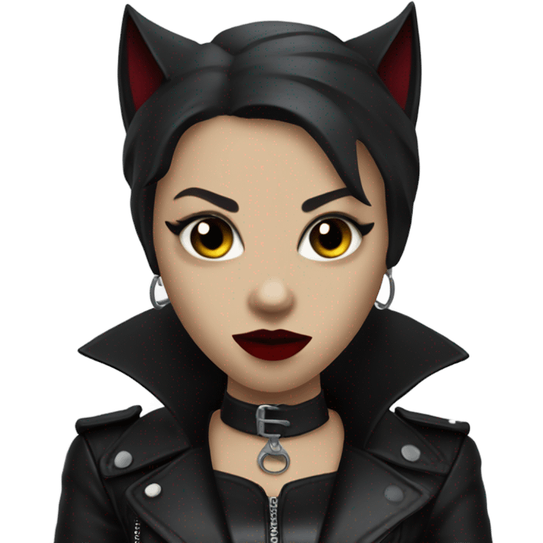 gothic vampire catwomen at leather jacket  emoji