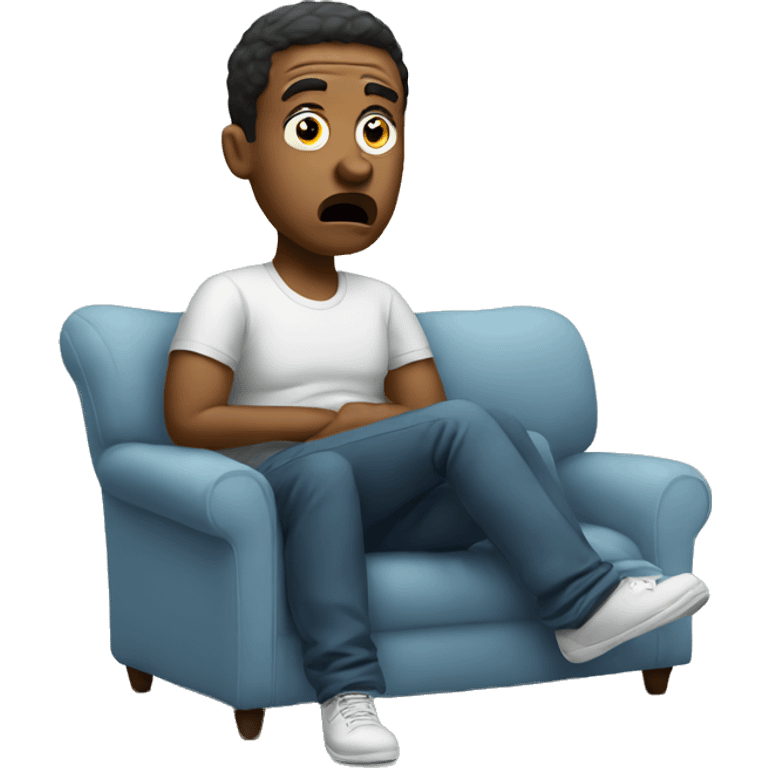 Confused dude on couch emoji