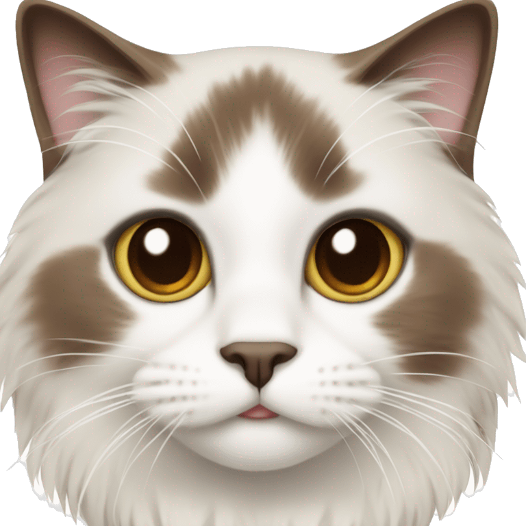 Brown and white ragdoll cat  emoji