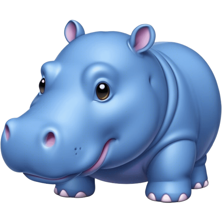 Walking Blue hippo emoji