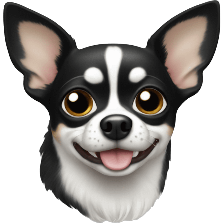 Black and white chihuahua  emoji