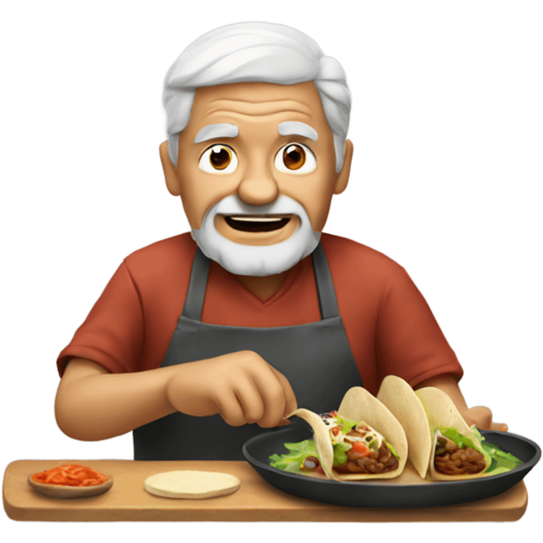 Old man cooking tacos emoji