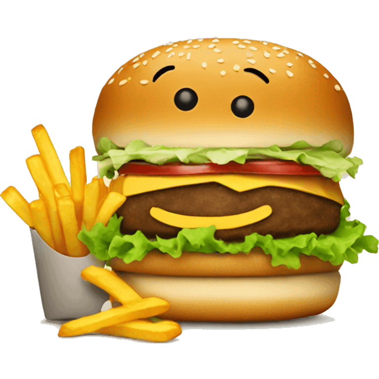 burger and fries emoji