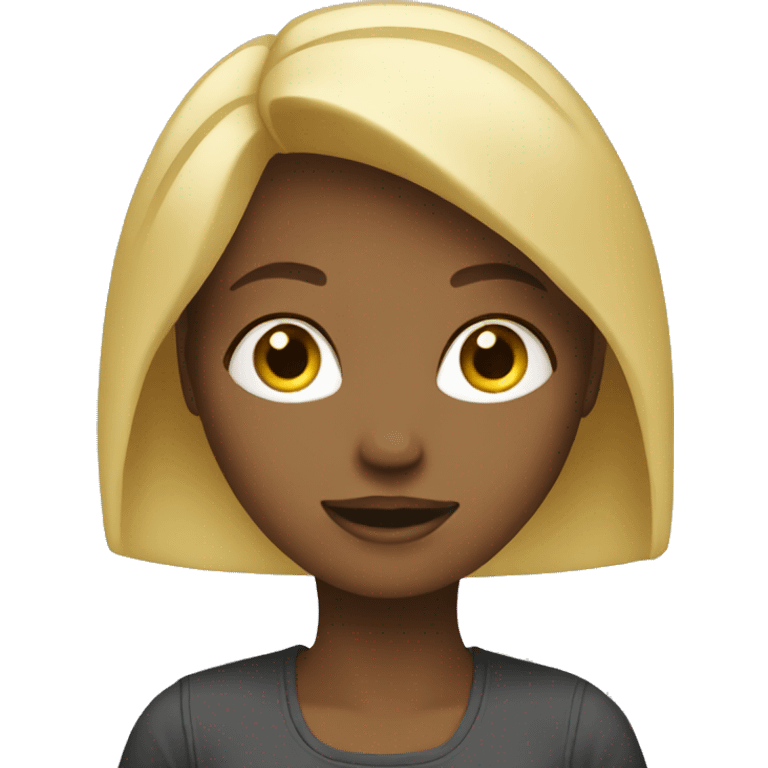 Blond girl working on laptop emoji