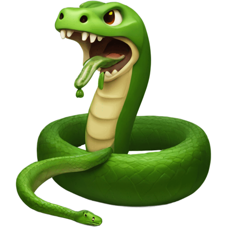 Snake eating a pickle  emoji