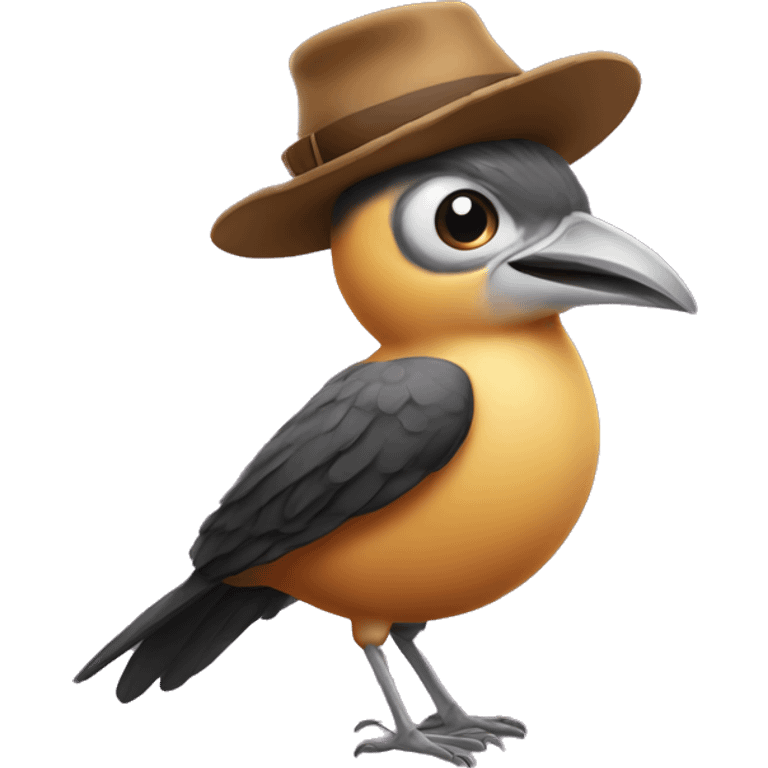 a Ballsack Bird with an Hat on emoji