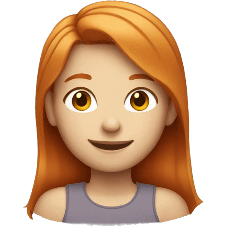 smiling girl with ginger hair emoji