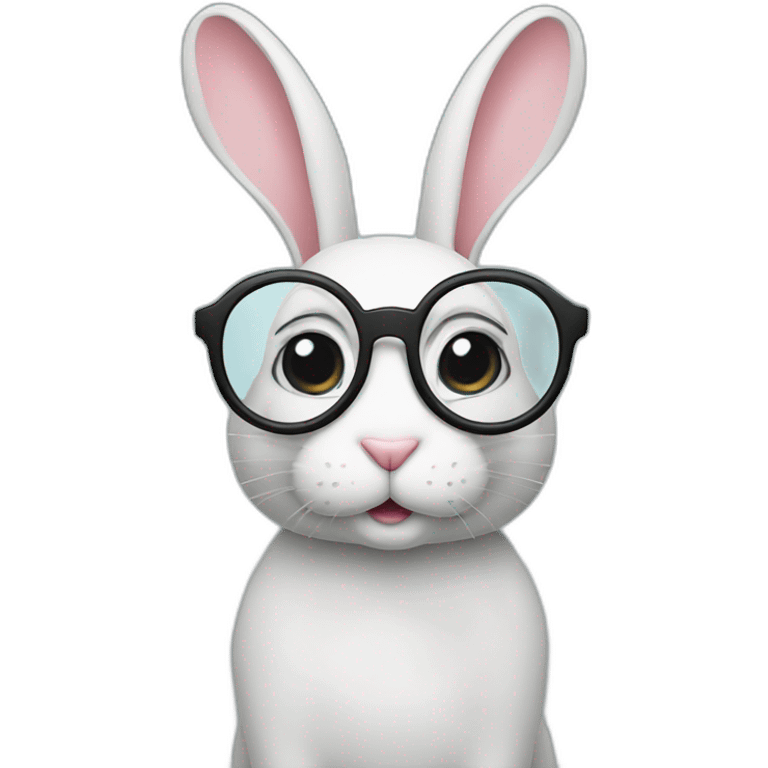 rabbit eyeglasse macbook working emoji