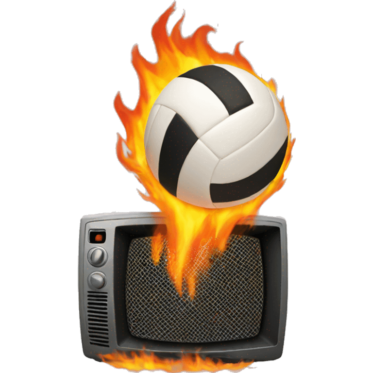 volleyball tv on fire emoji