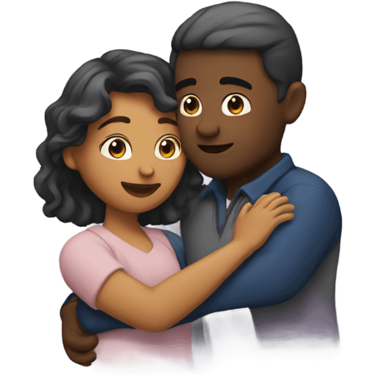 Man and woman hugging and kissing emoji