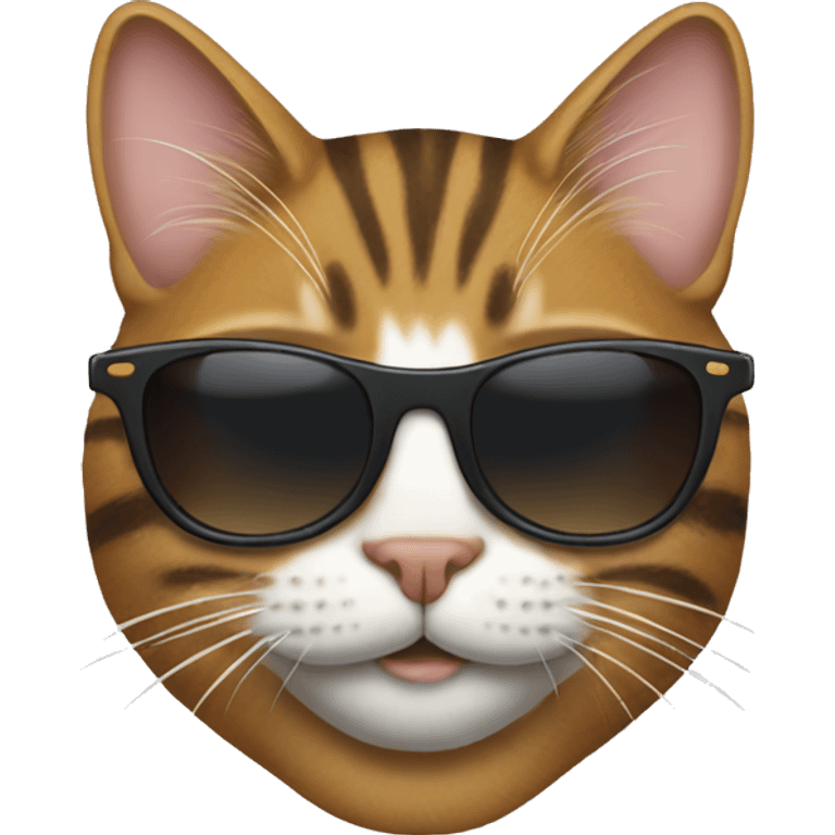 tabby cat with sunglasses  emoji