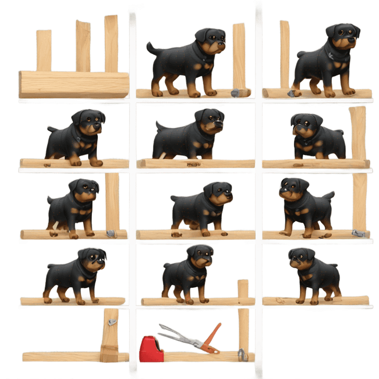 Rottweiler doing carpentry  emoji