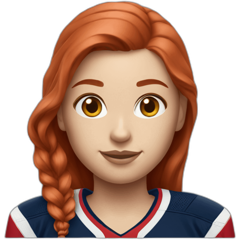 Redhead girl with Washington capitals hockey jersey emoji