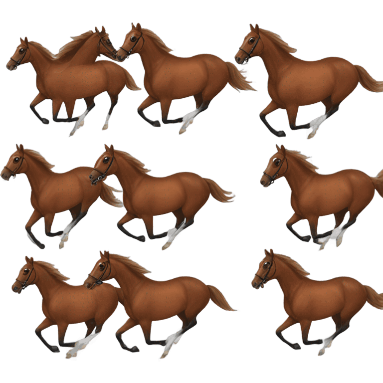 Chestnut racehorse winning race emoji