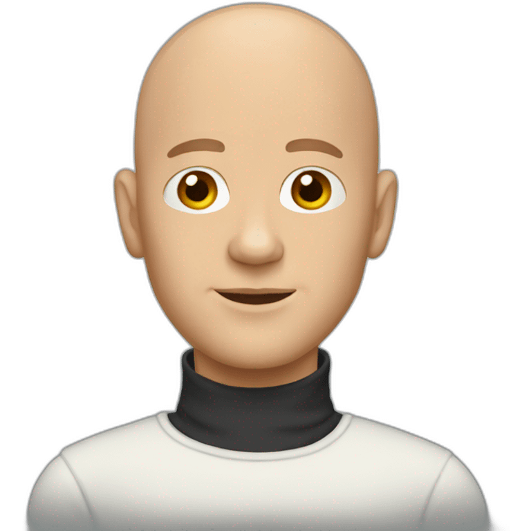 Bald white man with turtleneck emoji