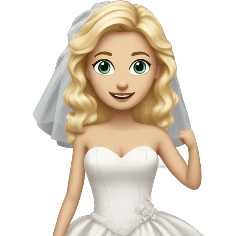 Beautiful finish blonde girl with wedding dress emoji